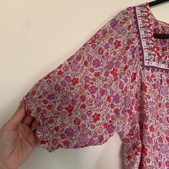 Knox Rose Puff Sleeve Shirt | Peasant Shirt | Size Medium | Floral Shirt - Picture 2 of 4